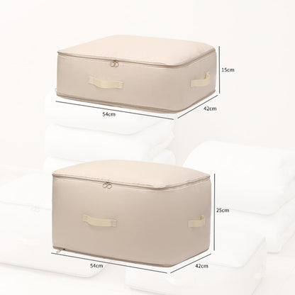 2025 New Ultra Space Saving Self Compression Organizer, Portable Space Saver Storage Packing Bags, Space Saver Quilt Compression Storage Bag for Comforters, Blankets, Bedding (Beige, L - 54*42*30 cm)