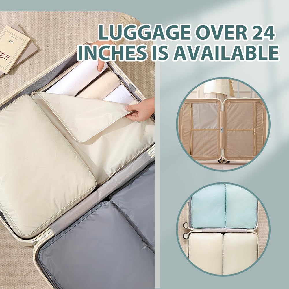 2025 New Ultra Space Saving Self Compression Organizer, Portable Space Saver Storage Packing Bags, Space Saver Quilt Compression Storage Bag for Comforters, Blankets, Bedding (Beige, L - 54*42*30 cm)