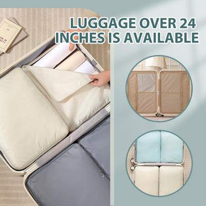 2025 New Ultra Space Saving Self Compression Organizer, Portable Space Saver Storage Packing Bags, Space Saver Quilt Compression Storage Bag for Comforters, Blankets, Bedding (Beige, L - 54*42*30 cm)