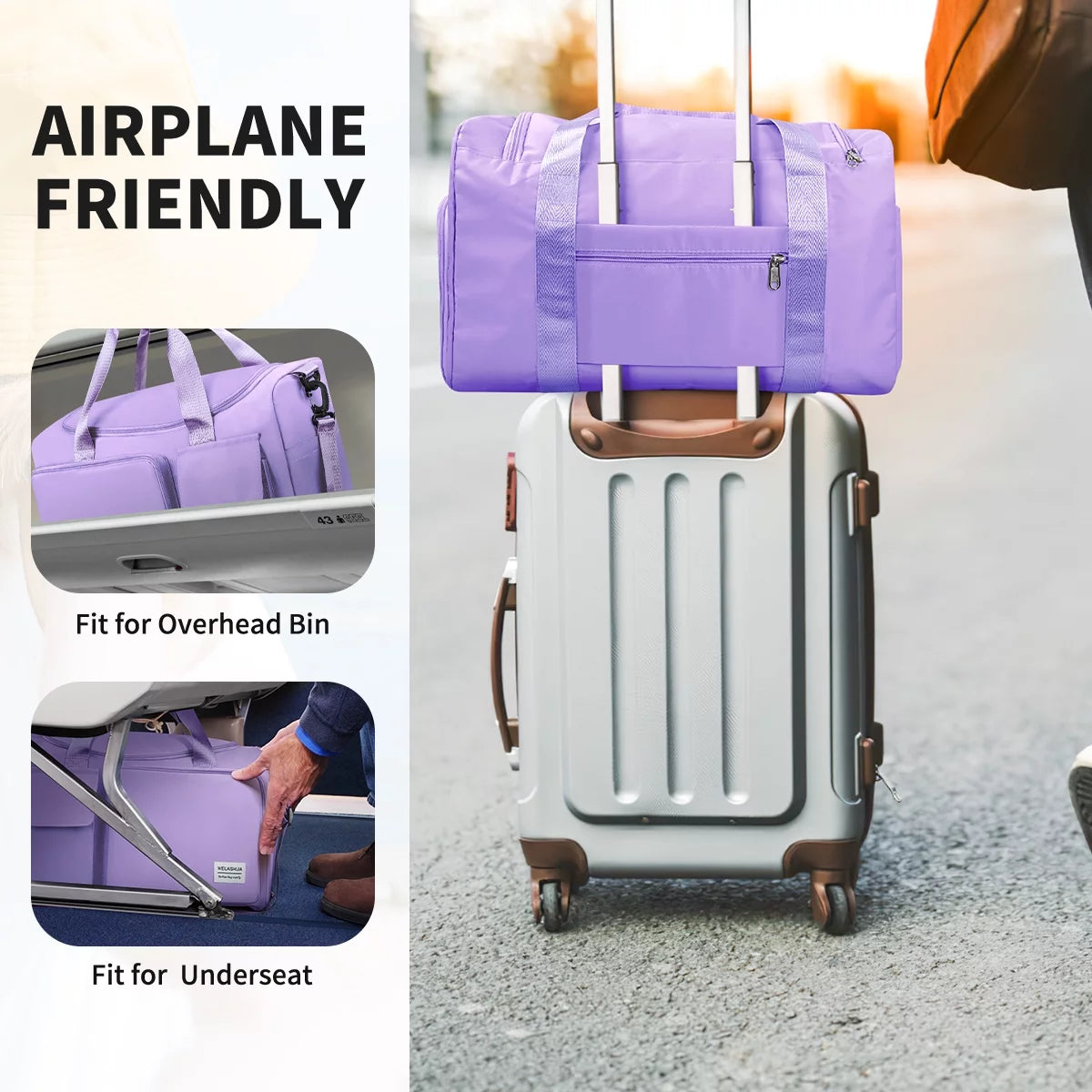  Waterproof Travel Duffle Bag, Purple