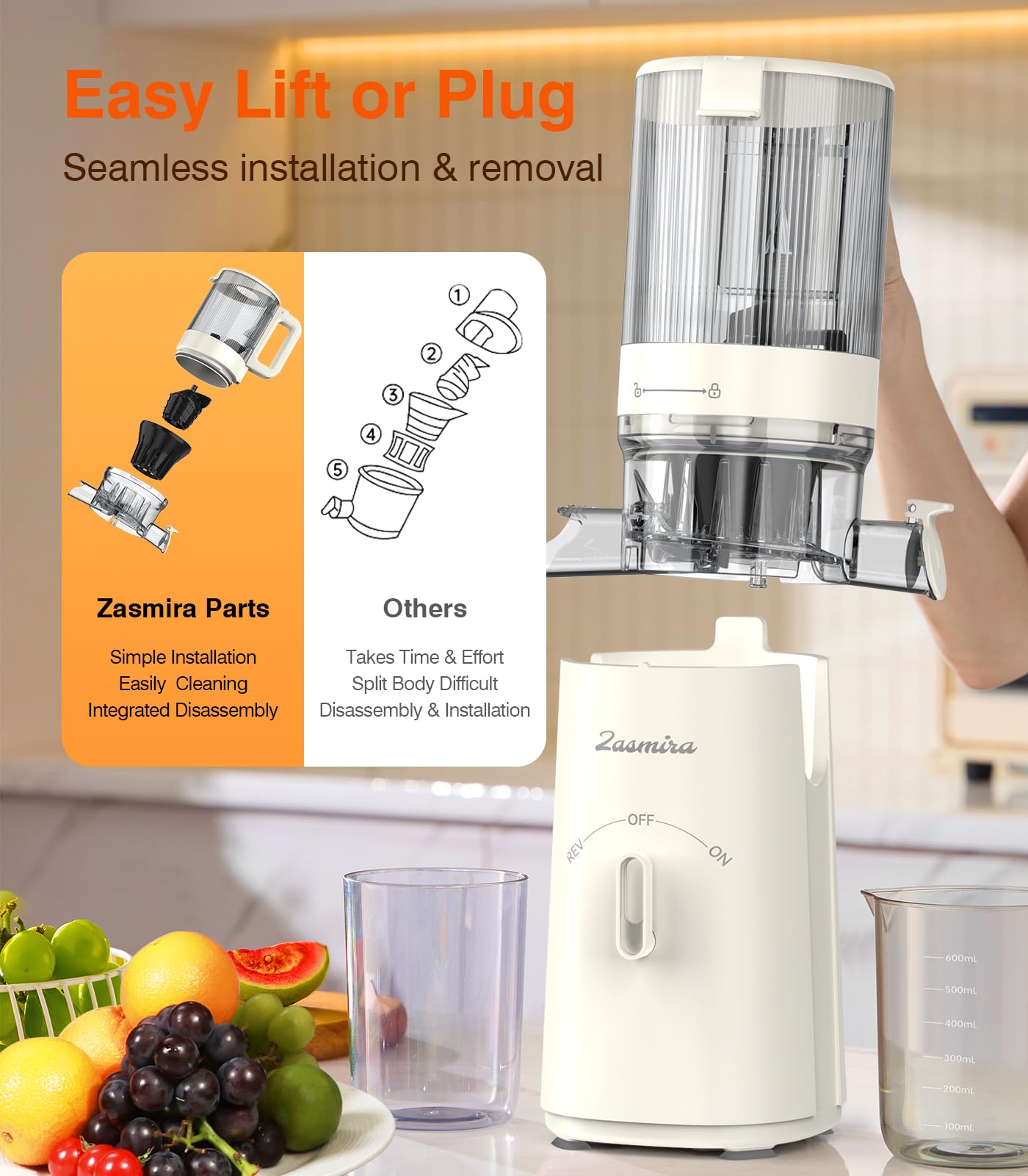 Cold Press Juicer,2 Cups Included