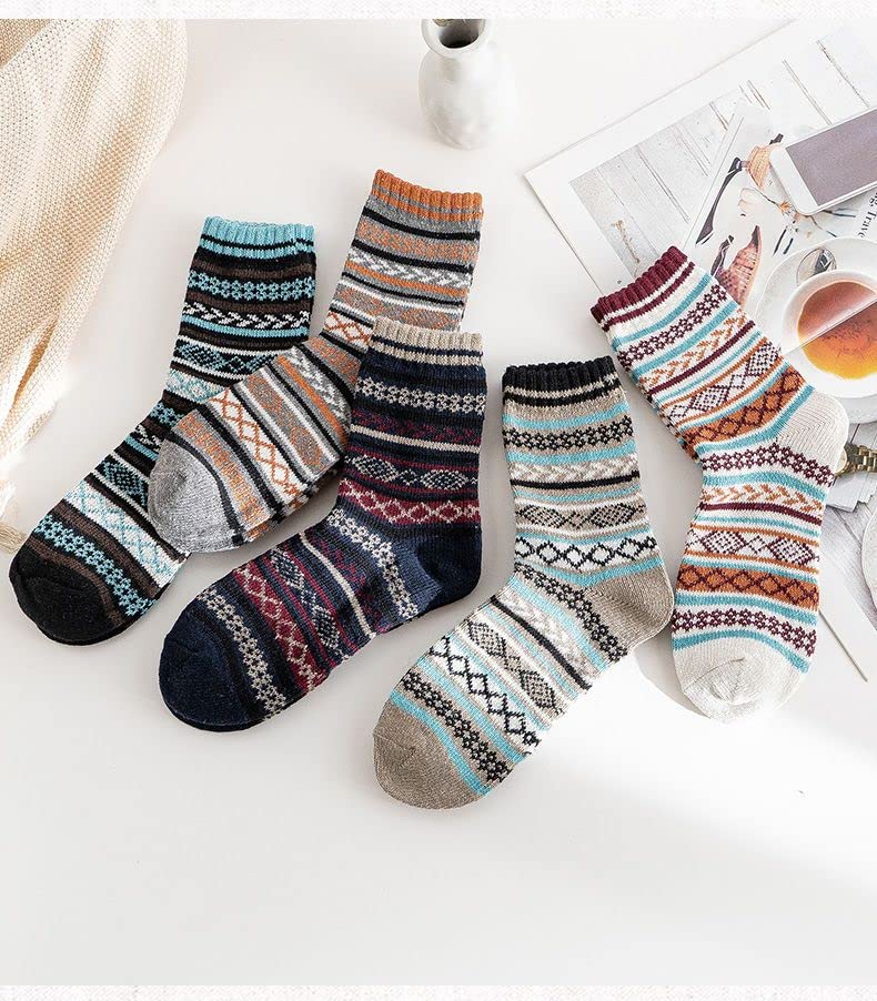 Pleneal 5 Pack Thick Wool Socks for Women - Cozy Knit Boots Socks - Great for stocking stuffers