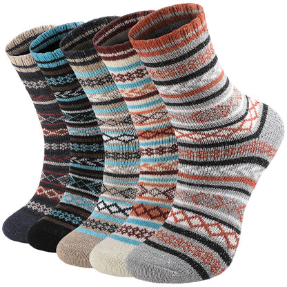 Pleneal 5 Pack Thick Wool Socks for Women - Cozy Knit Boots Socks - Great for stocking stuffers