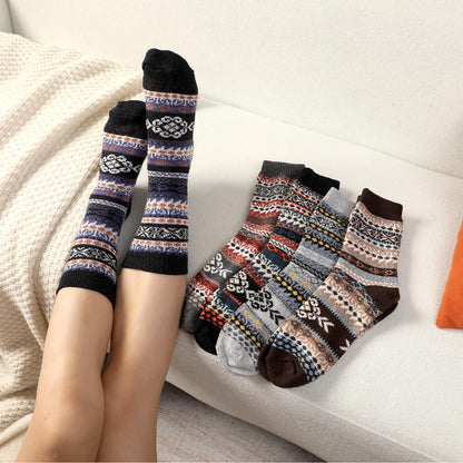 Pleneal 5 Pack Thick Wool Socks for Women - Cozy Knit Boots Socks - Great for stocking stuffers