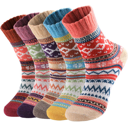 Pleneal 5 Pack Thick Wool Socks for Women - Cozy Knit Boots Socks - Great for stocking stuffers