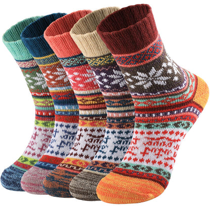 Pleneal 5 Pack Thick Wool Socks for Women - Cozy Knit Boots Socks - Great for stocking stuffers