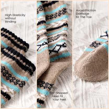 Pleneal 5 Pack Thick Wool Socks for Women - Cozy Knit Boots Socks - Great for stocking stuffers