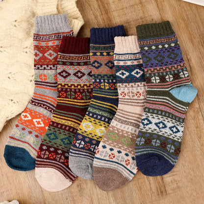 Pleneal 5 Pack Thick Wool Socks for Women - Cozy Knit Boots Socks - Great for stocking stuffers