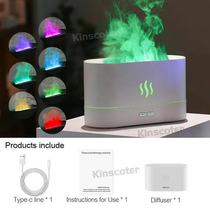 Aroma Diffuser Air Humidifier Ultrasonic Cool Mist Maker Led Essential Oil Flame Lamp Difusor